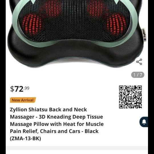 Zyllion Shiatsu Back and Neck Massager - 3D Deep Tissue Kneading