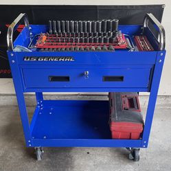 Assorted Snap-On Sockets/tools with 30" Service Cart