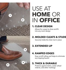 Chair Mat for Carpet, Heavy Duty, Clear Desk Mat, 35 x 47 inches