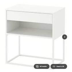 Ikea VIKHAMMER Nightstand, white