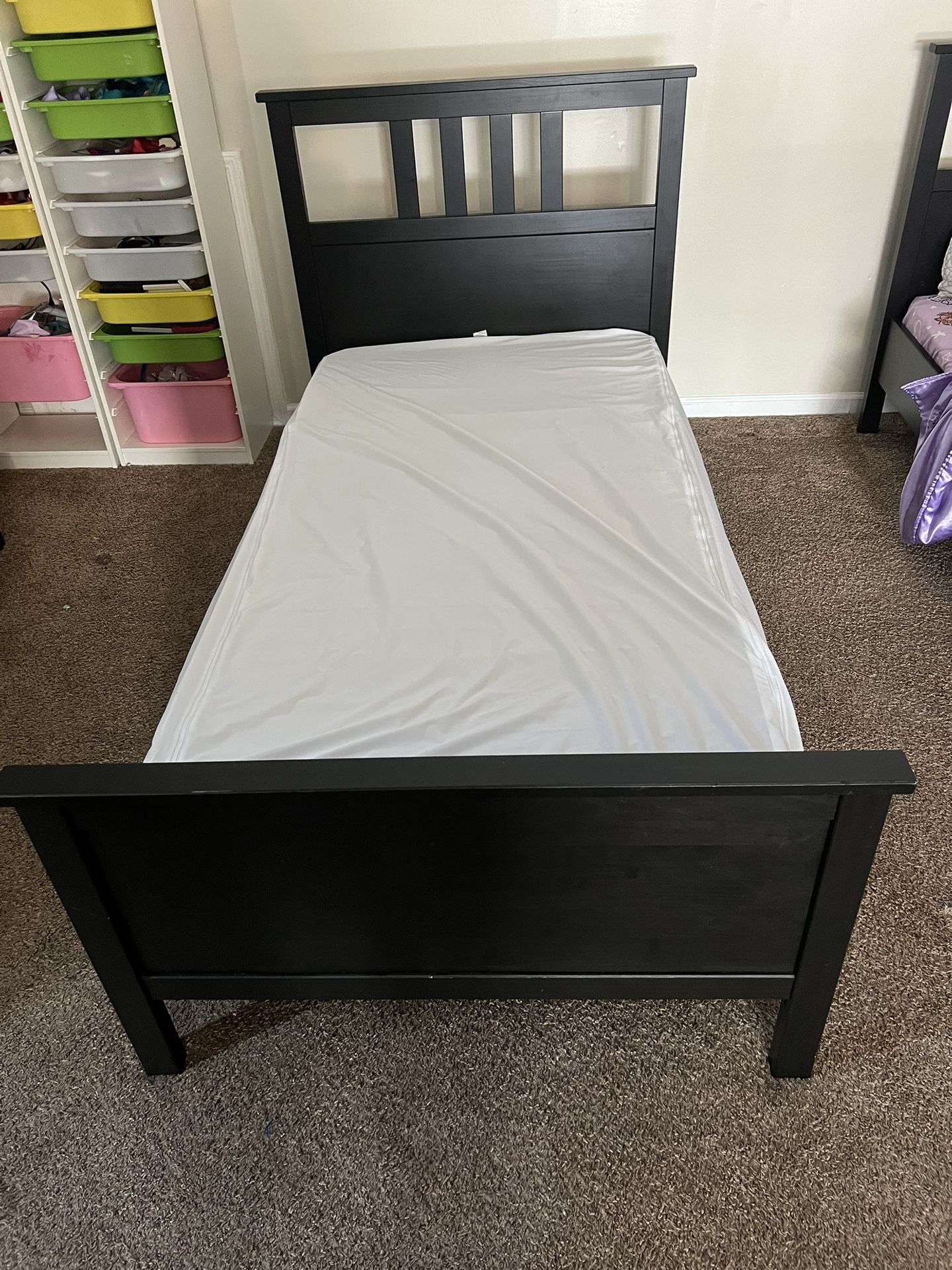 IKEA Twin Size HEMNES Bed black-brown Great Condition