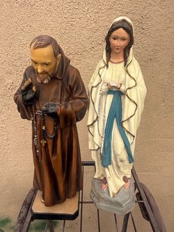Padre Pio and Our Lady of Lourdes Statues