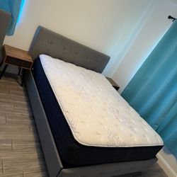 Upholstery Queen Size Bed - Mattress 