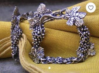 4 Wanda Scruby Signed Pewter Napkin Rings