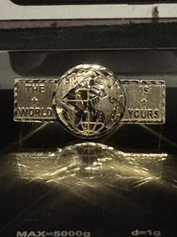 Gold double ring the world is yours