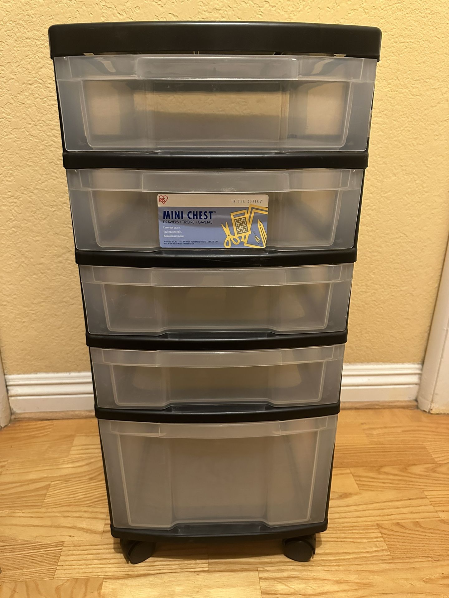 NEW!! Rollable 5-Drawer Plastic Storage Cart with Organizer Top