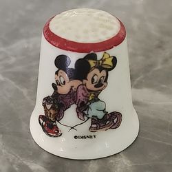 Disney Mickey & Minnie Mouse W. Germany Reutter Porcelain Thimble