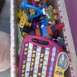 Toy Box Filled With Miscellaneous Toys