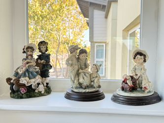 Vintage Style Resin Children Figurines Set of 3