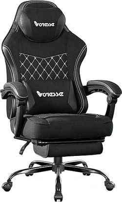 Vonesse Gaming Chair, Computer Chair Fabric with Pocket Spring Cushion, Office Chair with Footrest