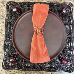 Charger Plates with Matching Napkin Rings