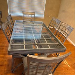 Dining table with a hatch