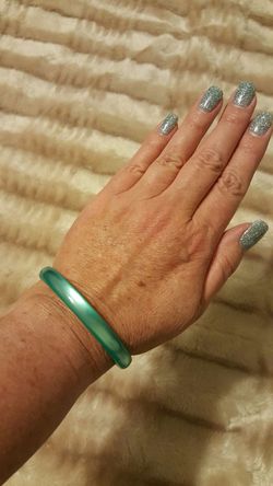 Green Frosted Bangle Bracelet