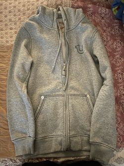 True Religion Gray Zip-Up Hoodie size Xs