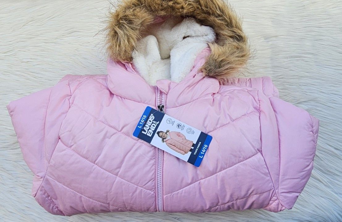 Lands' End Hooded Youth Parka Jacket Size Large 14/16