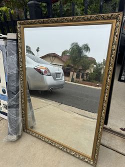 Wall mirror With Gold Trim