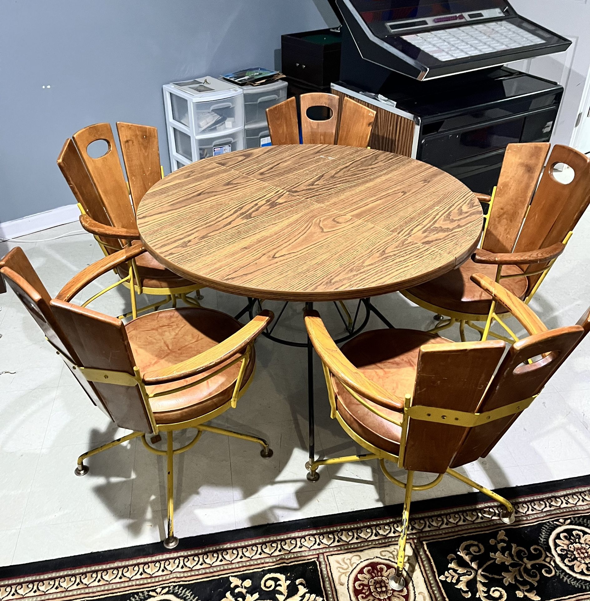 Midcentury McCarthy Dining Arm Chairs And Table