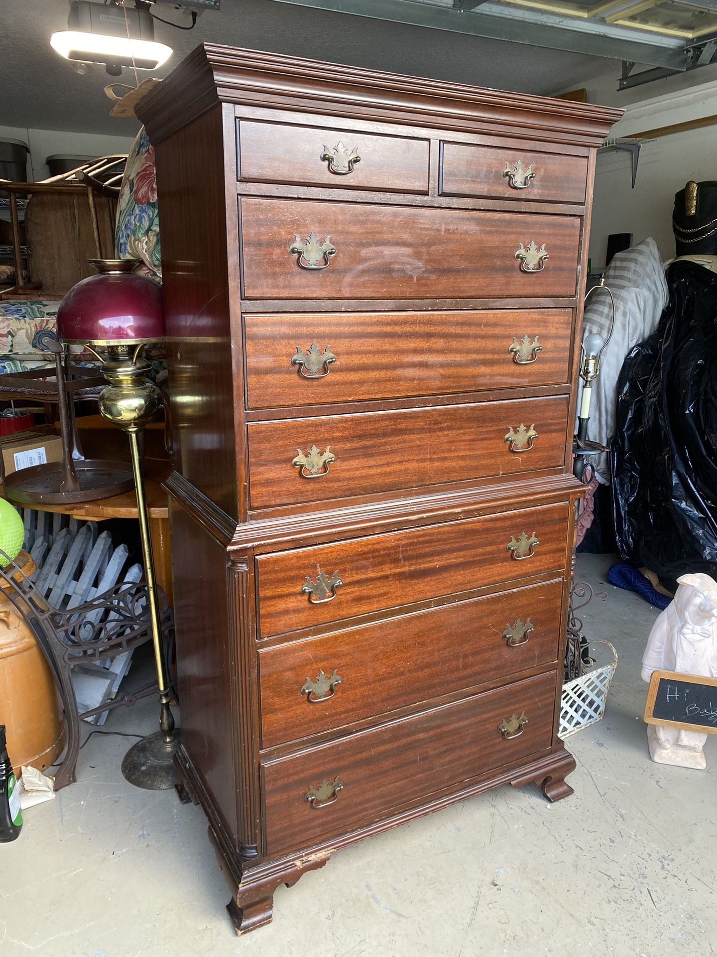 Antique Chippendale Highboy Dresser (Original)