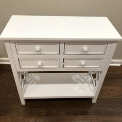 White Console With Drawers