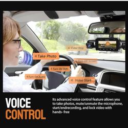 360° Dash Cam Front and Rear Inside, 4 Channel FHD 4 * 1080P, Wi-Fi GPS Voice Control Car Camera, Front 2K+1080P*2 Dash Camera for Cars, with 64GB SD 