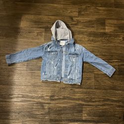 Zara Kids Hooded Denim Jacket Size 10