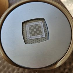 Crate & Barrel Picture Coaster Set W Storage. New