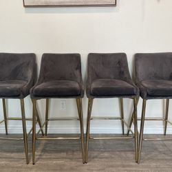 4 Grey And Gold Counter Chairs $239 (paid $175 Each) 