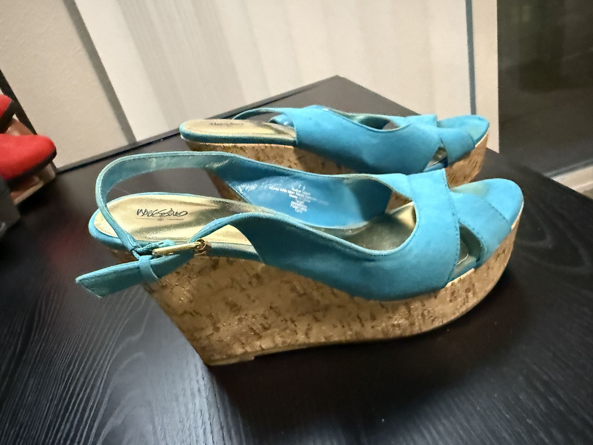 teal Cork Wedges