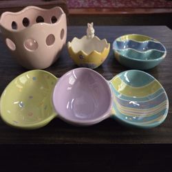 4-Pc Ceramic Easter Serveware Bundle - NEW