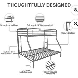 Bunkbed twin on top full on the bottom even have all the screws that go along with it. I do have a twin bed if you would like that too just ttrying to
