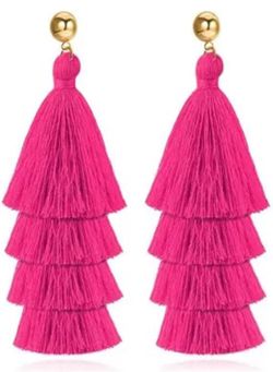 Layered Tassel Dangle Earrings