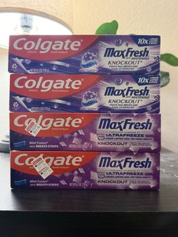 Colgate Max Fresh Knockout Toothpaste with Mini Breath Strips, Mint Fusion, 6.3 OZ