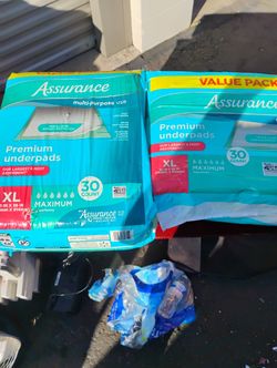 2 Packages Of 30 Count Assurance Premium Underpants