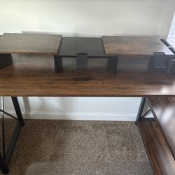 L-Shaped Desk Plus Monitor Riser