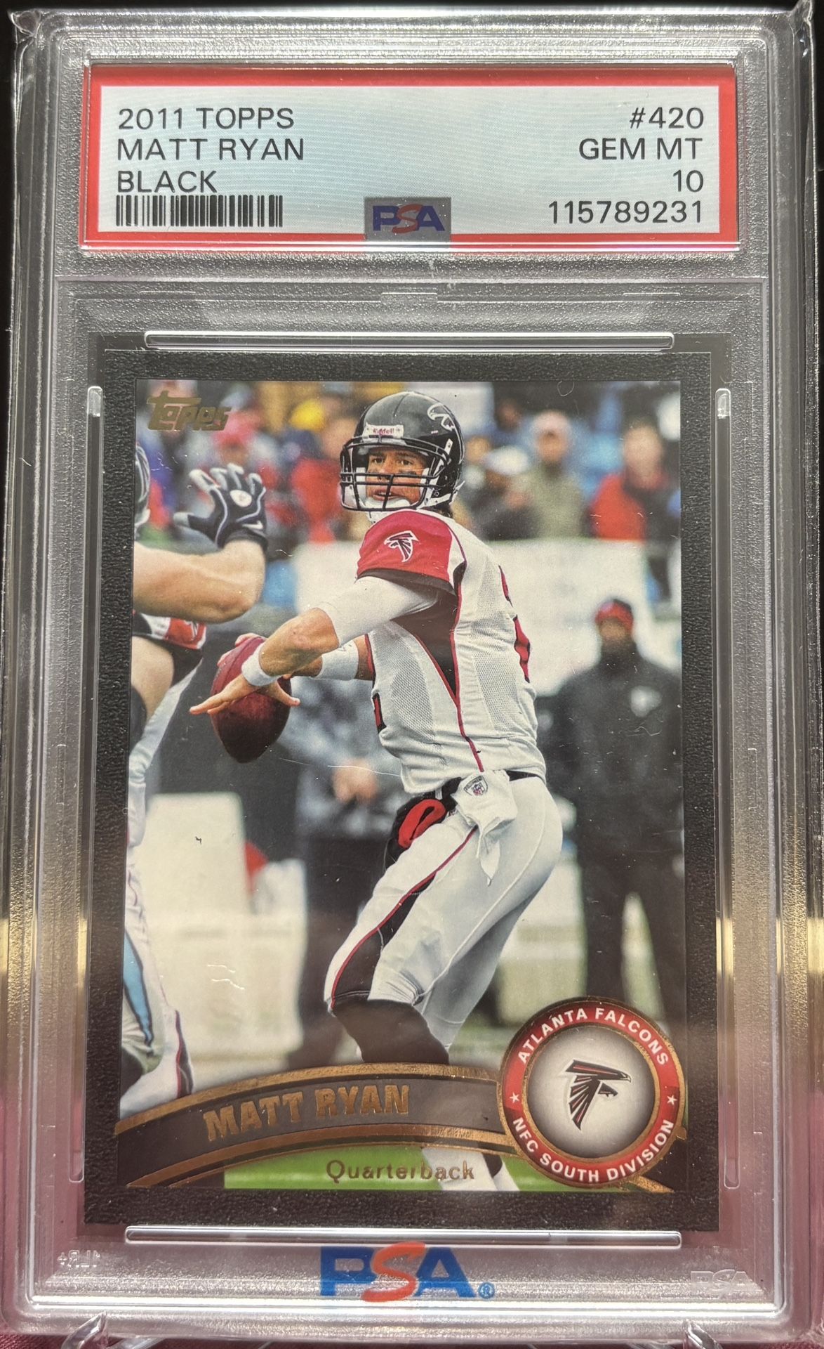 2011 Topps Matt Ryan Black 52/55 PSA GEM MT 10 POP 1