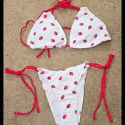 Strawberry Brazilian Bikini Size Large