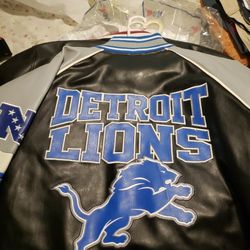 Detroit Lions Faux Leather Jacket