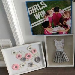 GIRLS ROOM - 2 Framed Pictures, and Poster.