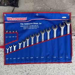 WESTWARD Combination Wrench Set 17 Piece