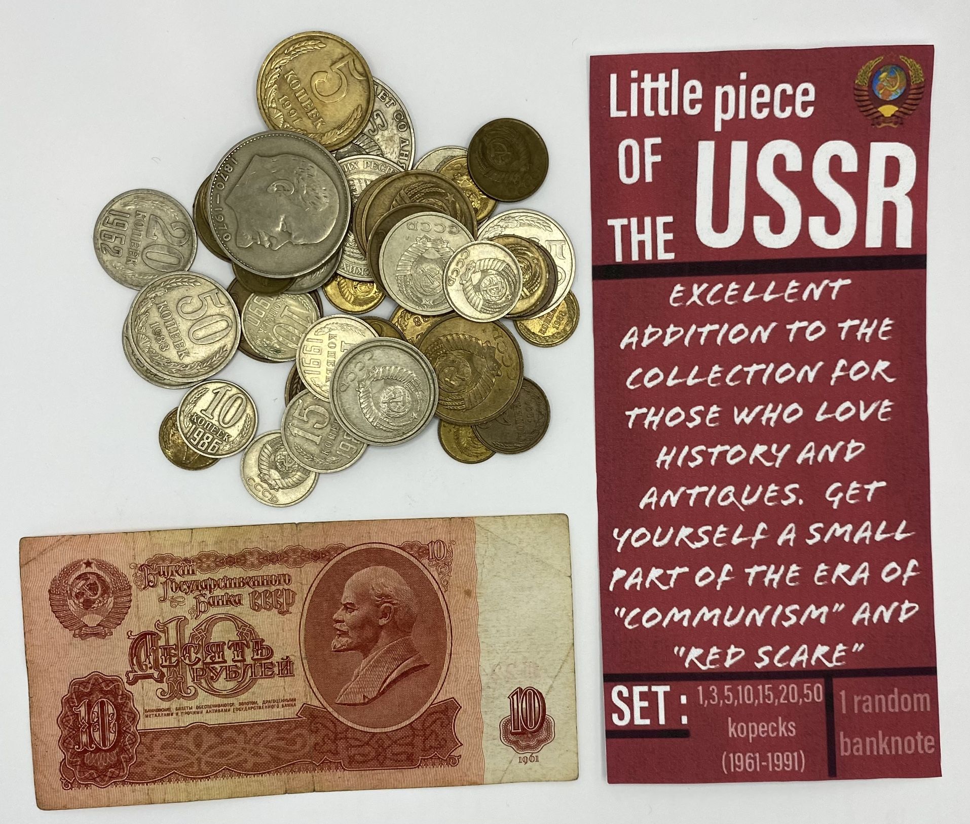 Antiques Coins . USSR Coins - Kopecks . Set 20 Coins . Soviet Antiques , Rare