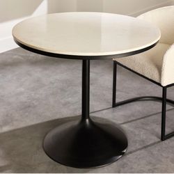 Crosby St Mariana REAL Marble Bistro Table, Black