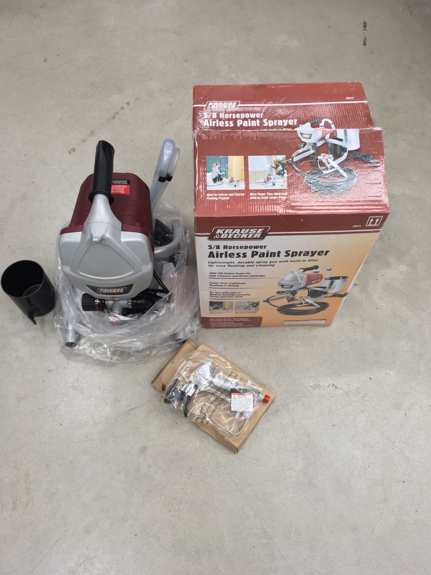 Krause & Becker 5/8 Horsepower Airless Paint Sprayer Kit - 62915 (comes w/ all accessories)