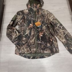 Mens Outdoor Hunting/camo Hooded Jacket Very High Quality Size Medium New With Tags 