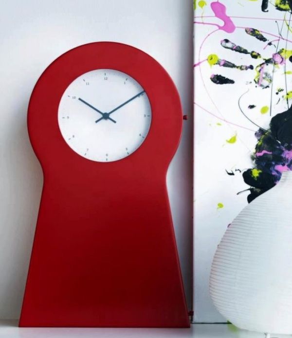 IKEA PS Red Clock Shelf/Wall Door Storage Shelf Keyhole Shape for Sale