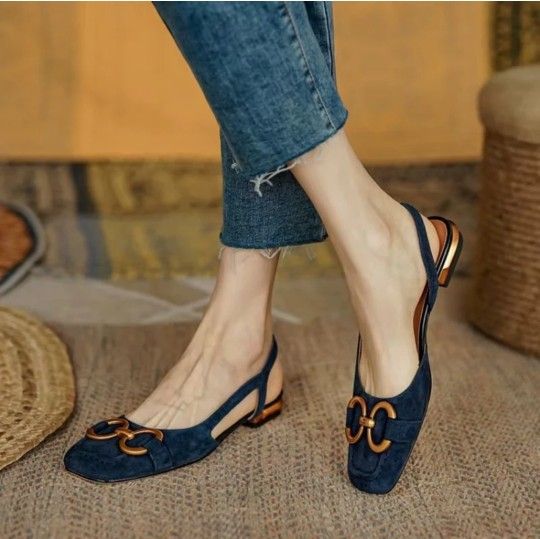Vienna Navy Slingback Flats