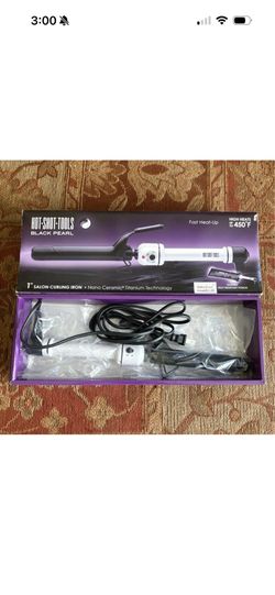 Hot Shot Tools Black Pearl 1 in Curling Iron 450ºF Ceramic & Titanium