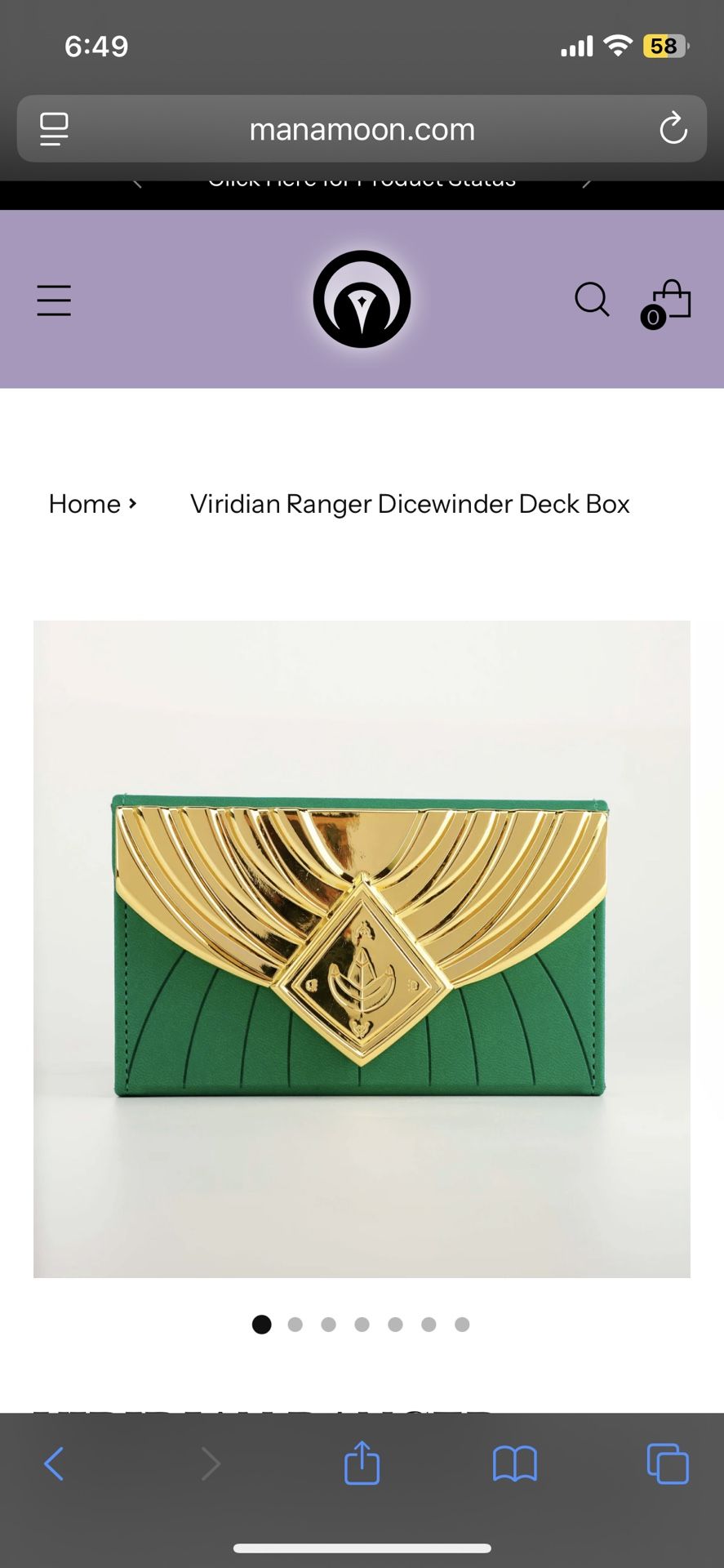 Mana moon Viridian/Green Ranger Deck Box