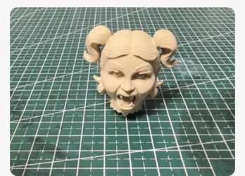 3D Printed Demon Girl Head Sculpture