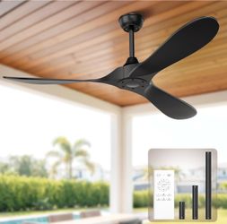 Black Outdoor Ceiling Fan, 52 in Ceiling Fans