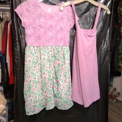 Wonder Nation Girls Purple Floral Soutache Dress Short - Sleeve Purple Soutache ( Rosette ) Bodice And A Contrasting Floral Print Skirt. Size XXL - 18